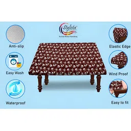 Stylista Maroon Floral Waterproof Rectangular 4-Seater Table Cover image 5