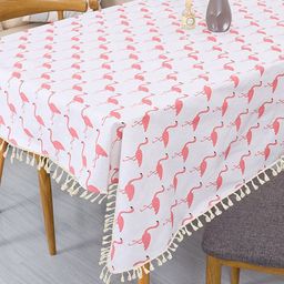 HOUSE OF QUIRK White Rectangle Cotton Linen Dust Proof Table Cover-image-81