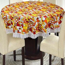 Dakshya Industries Brown Printed PVC 6 Seater Table Covers-picture-10