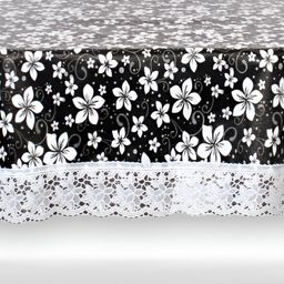 Stylista Black & White Waterproof Oval 4-Seater Table Cover-picture-0