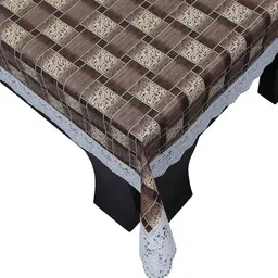 Aura Brown Ethnic Motifs Printed Waterproof 4 Seater Rectangle Table Cover image 2