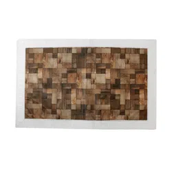 Dakshya Industries Brown Checked 4-Seater Table Cover image 4