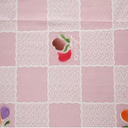 Aura Pink Floral Printed 2 Seater Rectangle Table Cover image 3