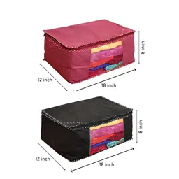 Home Fresh Set Of 2 Solid Saree Organisers image 4