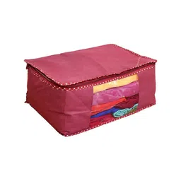 Home Fresh Maroon Solid Saree Organiser image 4