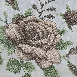 TANLOOMS White & Brown Floral Embroidered Rectangle Table Cover image 4