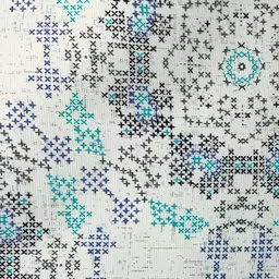 SWAYAM Cream-Coloured Geometric Printed Cotton 6-Seater Table Cover image 4