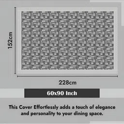 Kuber Industries Grey Printed 6-Seater Table Cover image 5