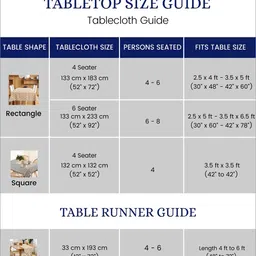 URBAN SPACE White Printed Pure Cotton 6-Seater Table Cover image 2