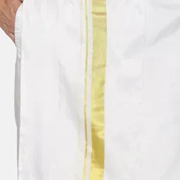 Sethukrishna Men White Solid Readymade Dhoti image 5