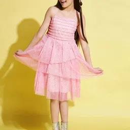 Stylo Bug Girls Self Design Fit & Flare Dress-picture-12