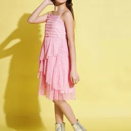 Stylo Bug Girls Self Design Fit & Flare Dress image 5