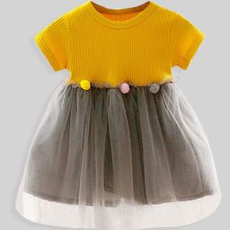 INCLUD Round Neck Short Sleeves Fit & Flare Cotton Dress-picture-2