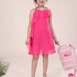 kiddopanti KiddoPantiGirls Ruffled Georgette A-Line Dress-picture-39