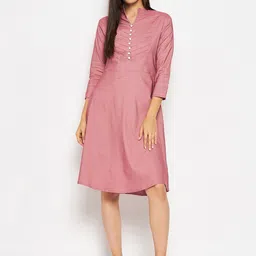 Camey Mandarin Collar A-Line Dress-picture-18