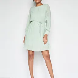 AND Striped Round Neck Fit & Flare Dress image 1