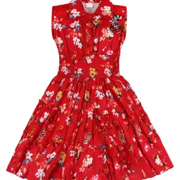 Wish Karo Girls Floral Printed Sleeveless Fit & Flare Dress-picture-33