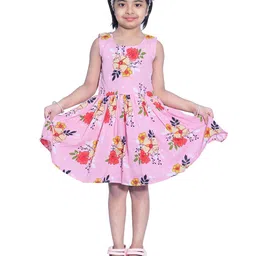 BAESD Girls Floral Printed Crepe Fit & Flare Dress-picture-57