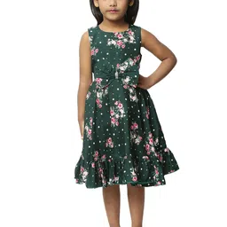 BAESD Girls Floral Printed Sleeveless Tiered & Bow Detail Fit & Flare Dress-picture-25