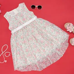 Pantaloons Junior Girls Floral Pure Cotton Fit & Flare Dress-picture-47