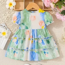 BAESD Floral Printed Ruffled A-Line Dress-image-68