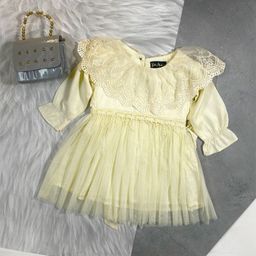 Bella Moda Girls Self Design Satin Round Neck Long Sleeves Fit & Flare Casual Dress-picture-19