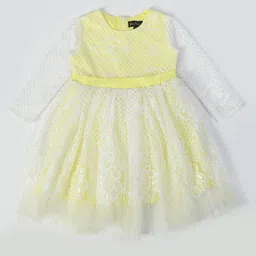 Bella Moda Girls Self Design Satin Fit & Flare Dress-image-54