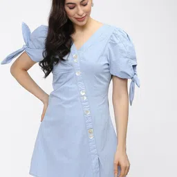 Tokyo Talkies Purple & brown A-Line Dress-image-90