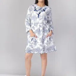 Naughty Ninos Girls White Floral A-Line Dress-picture-20