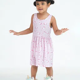 mackly Girls Conversational Printed Pure Cotton Fit & Flare Dress-picture-35