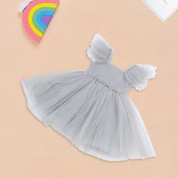 MeeMee Flutter Sleeve Applique Fit & Flare Dress-picture-50