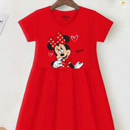 YK Disney Graphic Printed Cotton Fit & Flare Dress-picture-34