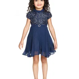 Peppermint Girls Sequin Embellished Fit & Flare Dress-image-89