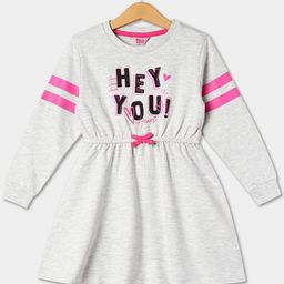 R&B Girls Typography Printed Cotton A-Line Dress-picture-10