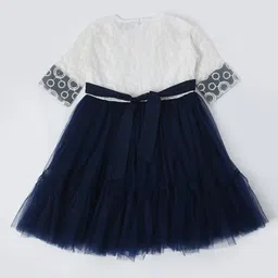 Bella Moda Girls Colourblocked Fit & Flare Dress image 3