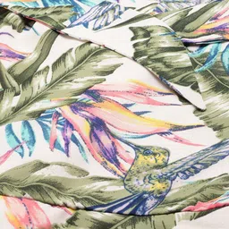 DODO & MOA Tropical Printed Off-Shoulder Crepe Fit & Flare Dress image 4