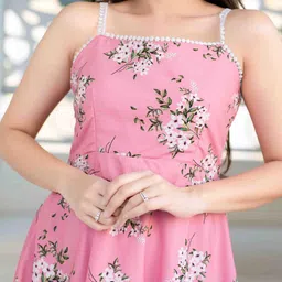 Label Shaurya Sanadhya Floral Print Shoulder Straps A-Line Dress image 4