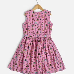 Allen Solly Junior Girls Conversational Print Fit & Flare Dress image 2