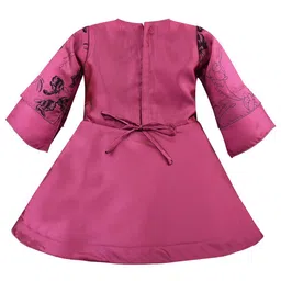 Wish Karo Floral Printed Layered Satin A-Line Dress image 5