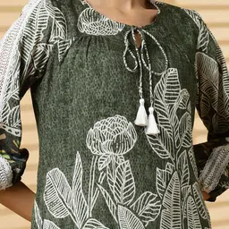 Get Glamr Women Ethnic Motifs Printed Organic Cotton A-Line Dress image 5