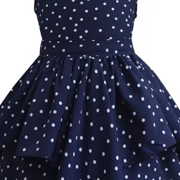 a.t.u.n. A T U N Navy Blue Polka Dot Printed Dress image 3