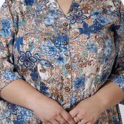 KALINI Floral Print A-Line Dress image 3