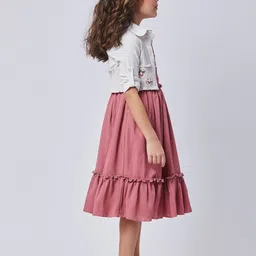 Peppermint Girls Floral Embroidered A-Line Dress image 2