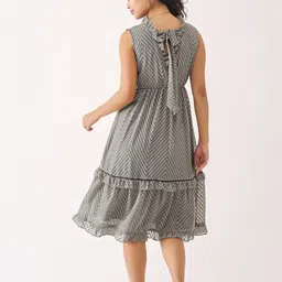 SIDYAL Striped Georgette Fit & Flare Dress image 4