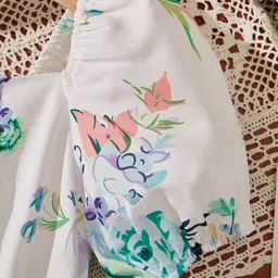 BAESD Floral Print Cape Sleeve Fit & Flare Dress image 4