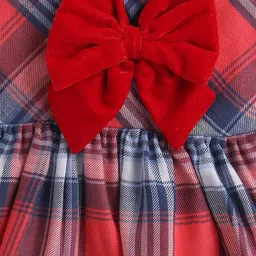 MANY FROCKS & Girls Checked Pure Cotton Fit & Flare Dress image 3
