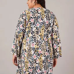VINAAN Floral Printed A-Line Plus Size Dress image 5