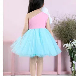 THE LITTLE CELEBS Halter Neck Net Fit & Flare Dress image 4