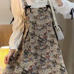 LULU & SKY Graphic Printed Pinafore Dress image 5