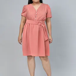 basics by tokyo talkies Tokyo Talkies Pink A-Line Dress image 4